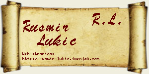Rusmir Lukić vizit kartica